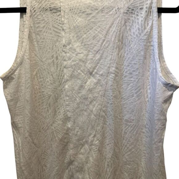 C9 Champion Scoop Neck Split Back Semi Sheer Jacquard Tank Top White XXL - Picture 4 of 4